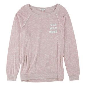P.J. Salvage Womens Yes Way Pink Pajama Sweatshirt Top, Pink, M, DM
